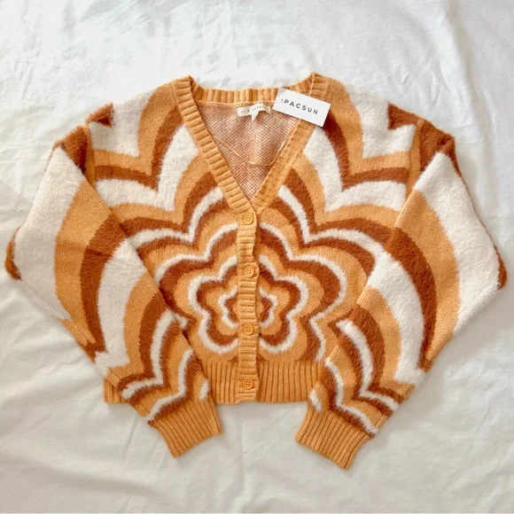 La Hearts Sweaters Pacsun Abstract Heart Cardigan Size M Nwt